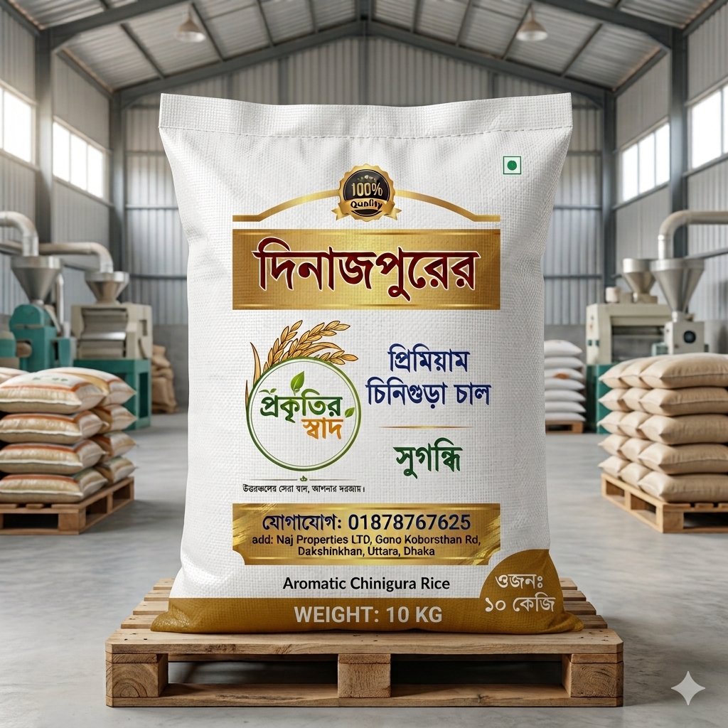 Premium Chinigura Chal (দিনাজপুরের বিখ্যাত প্রিমিয়াম সুগন্ধি চিনিগুড়া চাল) [10KG]
